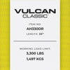 VULCAN Car Tie Down Axle Strap - 3 Inch x 30 Inch - Classic Yellow - 5,000 Pound Safe Working Load