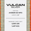 VULCAN Car Tie Down Axle Strap with Wear Pad - 3-Ply Stiff - 2 Inch x 36 Inch - Silver Series - 3,300 Pound Safe Working Load