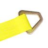 VULCAN Car Tie Down Axle Strap with Wear Pad - 2 Inch x 36 Inch - 4 Pack - Classic Yellow - 3,300 Pound Safe Working Load