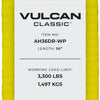 VULCAN Car Tie Down Axle Strap with Wear Pad - 2 Inch x 36 Inch - 4 Pack - Classic Yellow - 3,300 Pound Safe Working Load