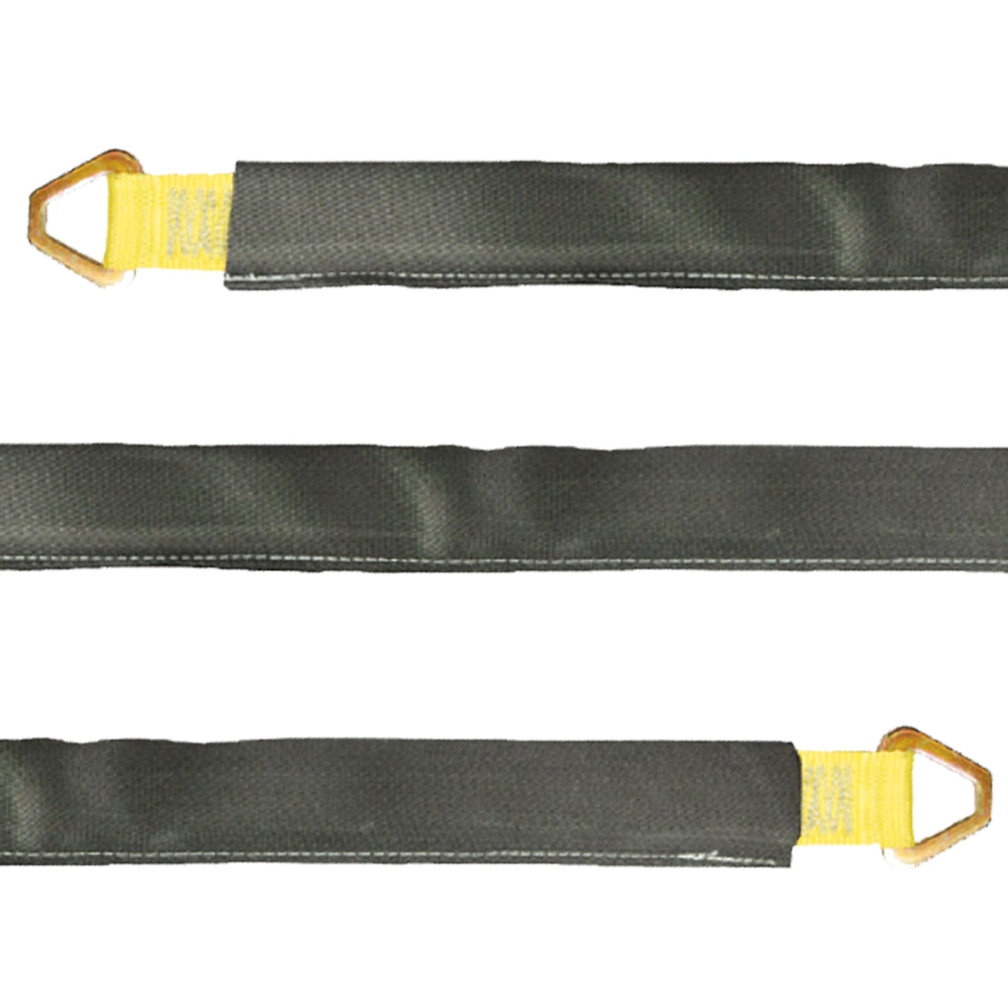 VULCAN Car Tie Down Axle Strap with Wear Pad - 3-Ply Stiff - 2 Inch x 36 Inch - Classic Yellow - 3,300 Pound Safe Working Load