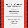 VULCAN Axle Tie Down Combo Strap with Snap Hook Ratchet - 2 Inch x 114 Inch - 4 Pack - PROSeries - 3,300 Pound Safe Working Load