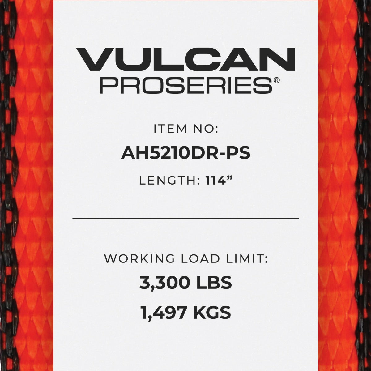 VULCAN Axle Tie Down Combo Strap with Snap Hook Ratchet - 2 Inch x 114 Inch - 4 Pack - PROSeries - 3,300 Pound Safe Working Load