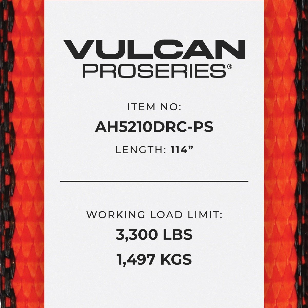 VULCAN Axle Tie Down Combo Straps with Chain Tail Ratchet - 2 Inch x 114 Inch - 4 Pack - 3,300 Pound Safe Working Load