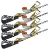 VULCAN Axle Tie Down Combo Straps with Chain Tail Ratchet - 2 Inch x 114 Inch - 4 Pack - 3,300 Pound Safe Working Load