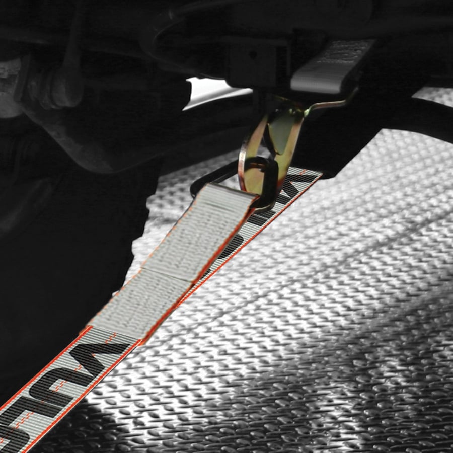 VULCAN Axle Tie Down Combo Straps with Chain Tail Ratchet - 2 Inch x 114 Inch - 4 Pack - 3,300 Pound Safe Working Load