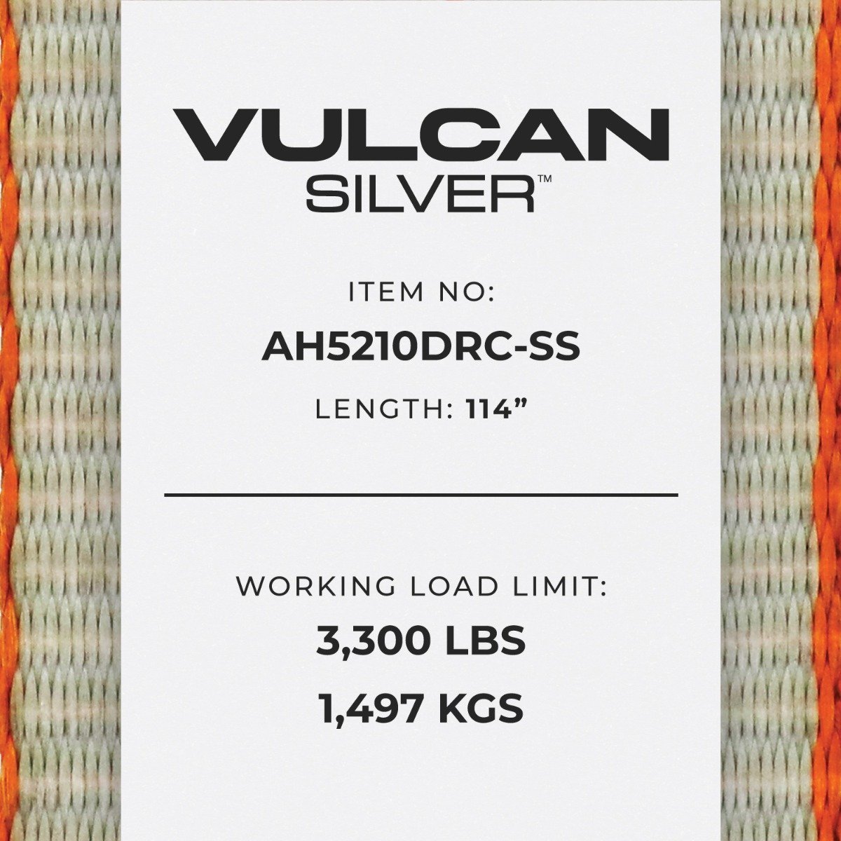 VULCAN Axle Tie Down Combo Straps with Chain Tail Ratchet - 2 Inch x 114 Inch - 4 Pack - 3,300 Pound Safe Working Load