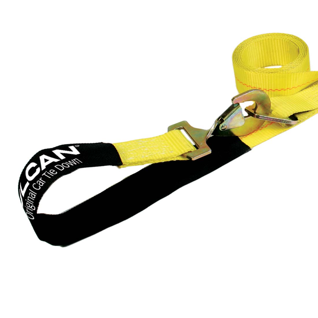 VULCAN Axle Tie Down Combo Straps with Chain Tail Ratchet - 2 Inch x 114 Inch - 4 Pack - 3,300 Pound Safe Working Load