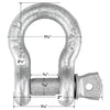 VULCAN Shackles with Screw Pins - Grade 43 - 3/8 Inch - 10 Pack - 4,000 Pound Safe Working Load