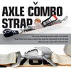 VULCAN Ultimate Axle Tie Down Kit - Silver Series Webbing - Includes (2) 22 Inch And (2) 36 Inch Axle Straps, (2) 96 Inch Snap Hook Ratchet Strap, And (2) 112 Inch Loop Tie Down Combinations