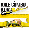 VULCAN Ultimate Axle Tie Down Kit - Classic Yellow - Includes (2) 22 Inch Axle Straps, (2) 36 Inch Axle Straps, (2) 96 Inch Snap Hook Ratchet Straps, and (2) 112 Inch Axle Tie Down Combination Straps