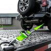 VULCAN Complete Axle Strap Tie Down Kit with Snap Hook Ratchet Straps - Heavy Duty High-Viz Green Reflective Webbing - Includes (4) 22 And (4) 36 Inch Axle Tie Downs, And (4) 8' Snap Hook Straps