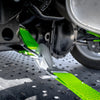 VULCAN Complete Axle Strap Tie Down Kit with Snap Hook Ratchet Straps - Heavy Duty High-Viz Green Reflective Webbing - Includes (4) 22 And (4) 36 Inch Axle Tie Downs, And (4) 8' Snap Hook Straps