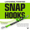 VULCAN Complete Axle Strap Tie Down Kit with Snap Hook Ratchet Straps - Heavy Duty High-Viz Green Reflective Webbing - Includes (4) 22 And (4) 36 Inch Axle Tie Downs, And (4) 8' Snap Hook Straps