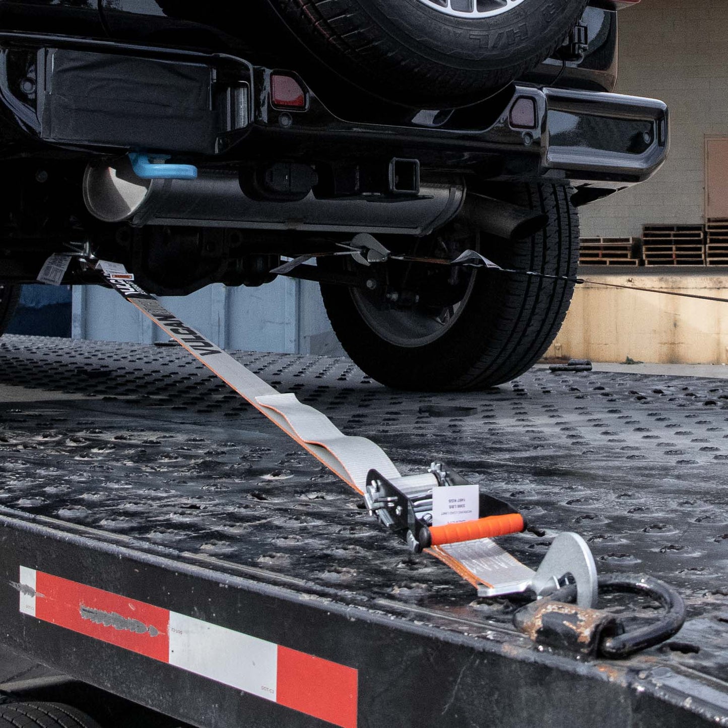 VULCAN Complete Axle Strap Tie Down Kit with Snap Hook Ratchet Straps - Silver Series Webbing - Includes (4) 22 And (4) 36 Inch Axle Tie Downs, And (4) 8' Snap Hook Straps
