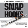 VULCAN Complete Axle Strap Tie Down Kit with Snap Hook Ratchet Straps - Silver Series Webbing - Includes (4) 22 And (4) 36 Inch Axle Tie Downs, And (4) 8' Snap Hook Straps