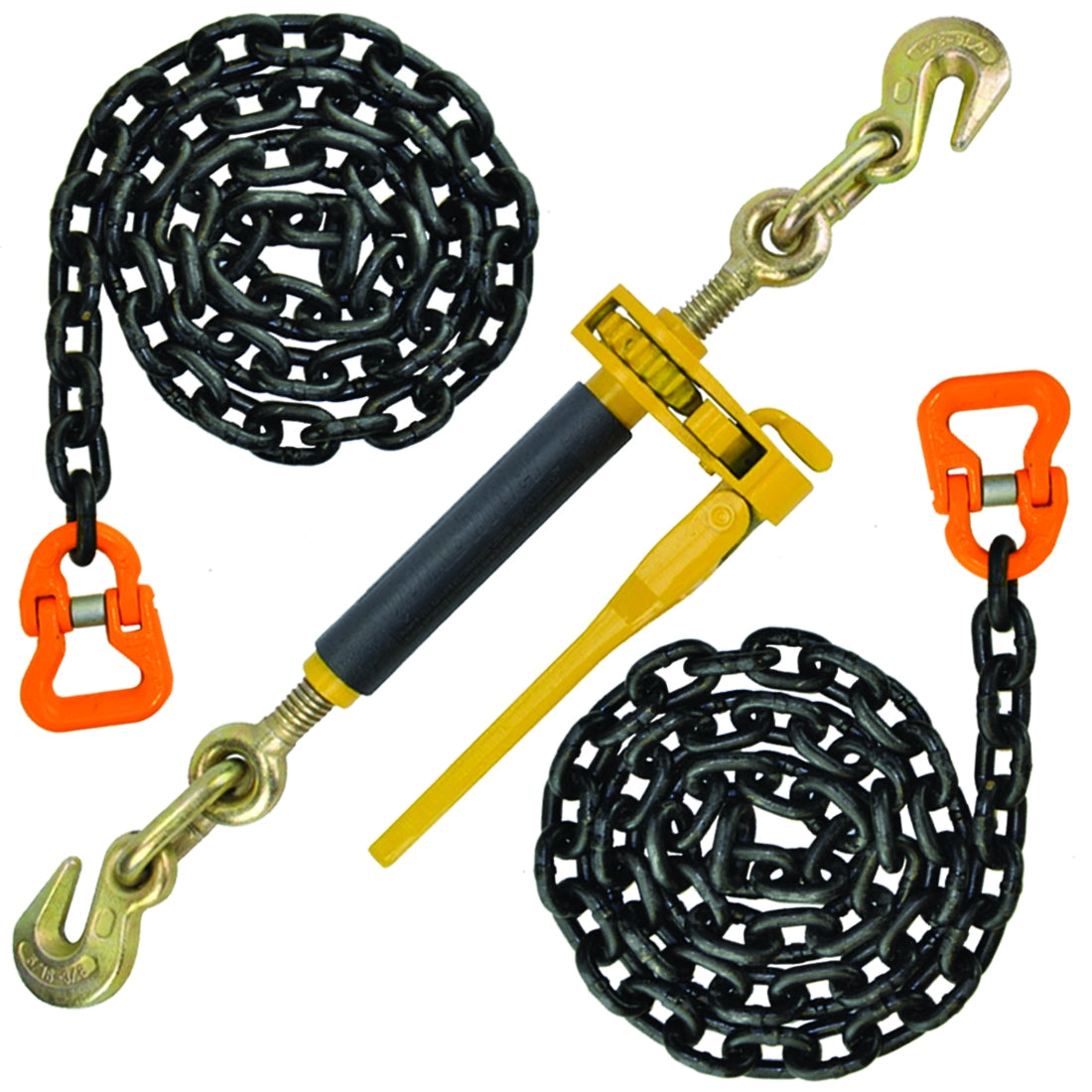 VULCAN Front Axle Chain and Binder Kit - Grade 80 - 7,100 Pound Safe Working Load - Includes 2 Chains and 1 Matching Binder