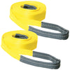 VULCAN Tow Strap with Reinforced Eye Loops - 2 Inch x 20 Foot - 2 Pack - 5,000 Pound Towing Capacity