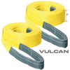 VULCAN Tow Strap with Reinforced Eyes - Standard Duty - 3 Inch x 30 Foot - 2 Pack - 7,500 Pound Towing Capacity