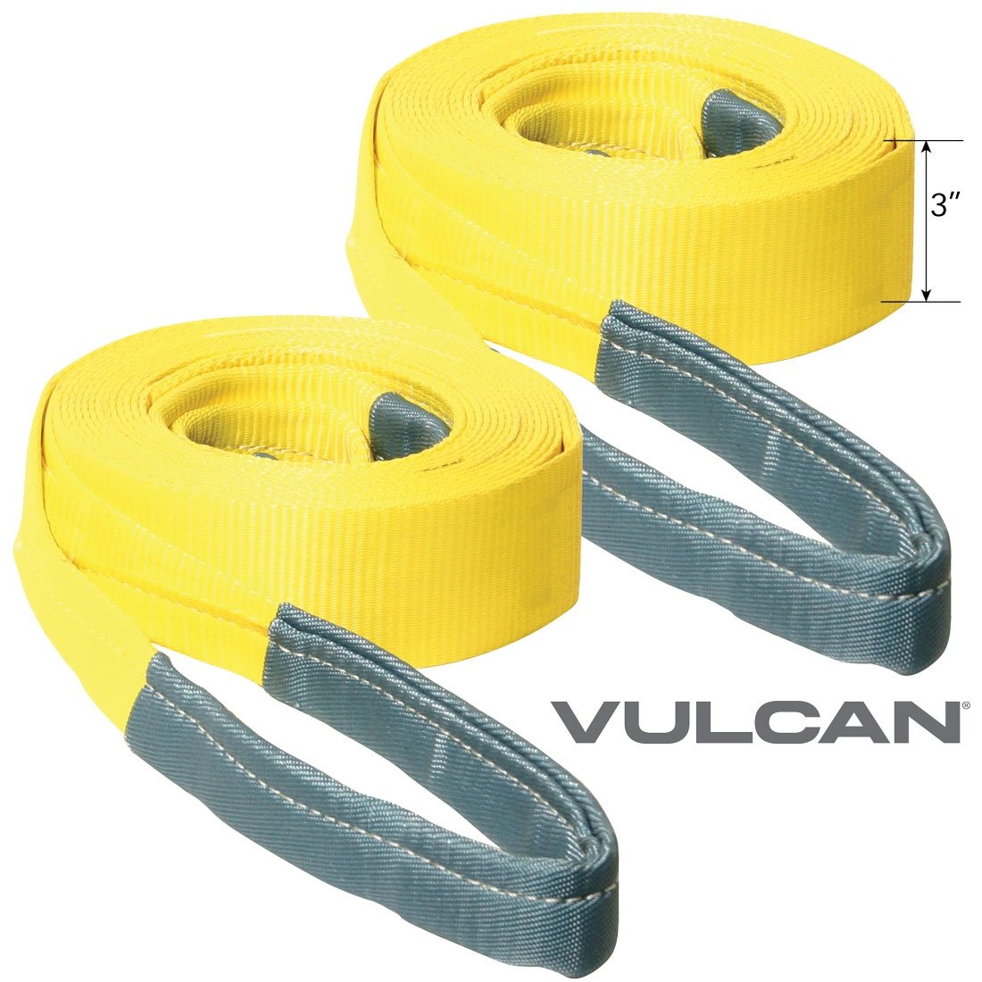 VULCAN Tow Straps with Reinforced Eyes - 3 Inch