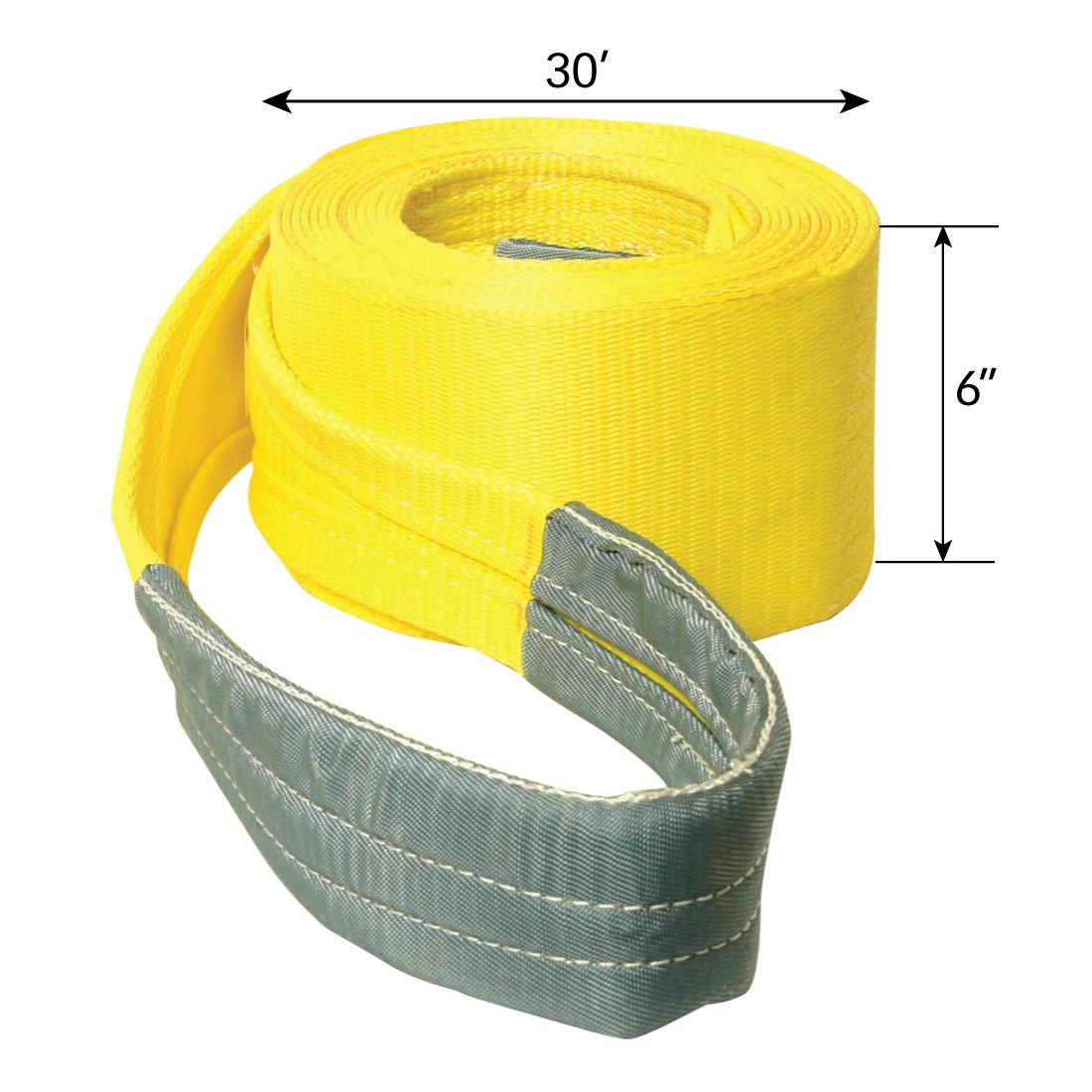 VULCAN Tow Straps with Reinforced Eyes - 6 Inch