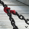 VULCAN Binder Chain Tie Down with Grab Hooks - Grade 80 - 3/8 Inch x 16 Foot - 7,100 Pound Safe Working Load