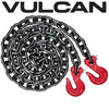 VULCAN Binder/Safety Chain Tie Down with Grab Hooks - Grade 80 - 1/2 Inch x 10 Foot - 12,000 Pound Safe Working Load