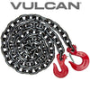 VULCAN Binder/Safety Chain Tie Down with Grab Hooks and Sling Hooks - Grade 80 - 1/2 Inch x 12 Foot - 12,000 Pound Safe Working Load