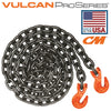 VULCAN Binder Chain Tie Down with Grab Hooks - Grade 100 - 3/8 Inch x 16 Foot - PROSeries - 8,800 Pound Safe Working Load