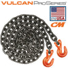 VULCAN Binder/Safety Chain Tie Down with Grab Hooks - Grade 100 - 1/2 Inch x 10 Foot - PROSeries - 15,000 Pound Safe Working Load