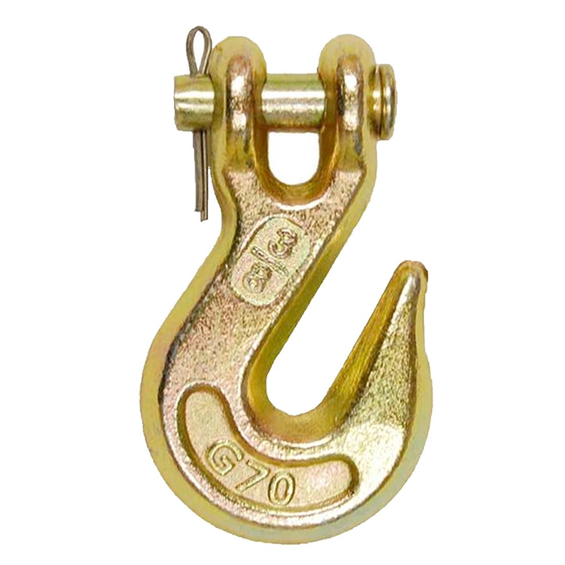 VULCAN Safety/Binder Chain with Clevis Grab Hooks - Grade 70 - 3/8 Inch x 10 Foot - 2 Pack - 6,600 Pound Safe Working Load