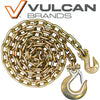 VULCAN Binder Chain with Grab and Sling Hooks - Grade 70 Standard Duty - 3/8 Inch x 8 Foot - 6,600 Pound Safe Working Load