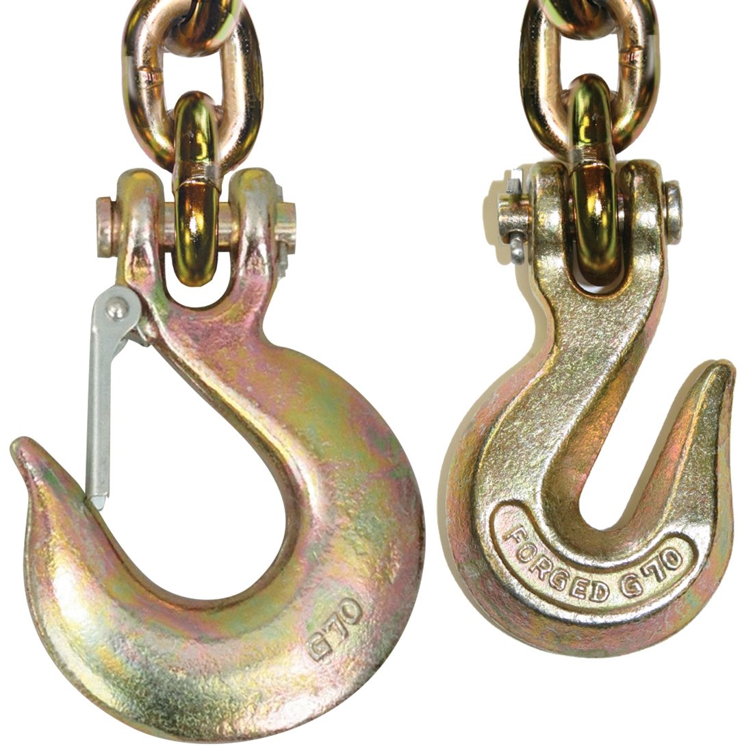 VULCAN Binder Chain with Grab and Sling Hooks - Grade 70 Standard Duty - 3/8 Inch x 4 Foot - 6,600 Pound Safe Working Load