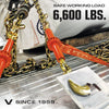 VULCAN Chain, Load Binder, and D Ring Kit - (2) Grade 70 3/8”x10” Chains, (2) Ratchet Load Binders, (2) D Rings - 4,700 Pound Safe Working Load