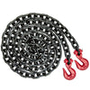 VULCAN Chain and Load Binder Kit - (2) Grade 80 3/8 Inch x 10 Foot Chains And (2) Ratchet Load Binders - 7,100 Pound Safe Working Load