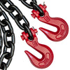 VULCAN Chain and Load Binder Kit - (2) Grade 80 3/8 Inch x 16 Foot Chains And (2) Ratchet Load Binders - 7,100 Pound Safe Working Load