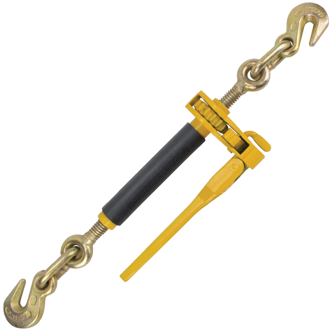 VULCAN Chain and Load Binder Kit - (2) Grade 80 1/2 Inch x 16 Foot Chains And (2) Folding Handle Load Binders - 12,000 Pound Safe Working Load