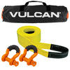 VULCAN Heavy Duty Tow Strap Kit - Includes 3 Inch x 30 Foot Tow Strap, Heavy Duty Shackles, and Storage Bag - 7,500 Lbs. Towing Capacity