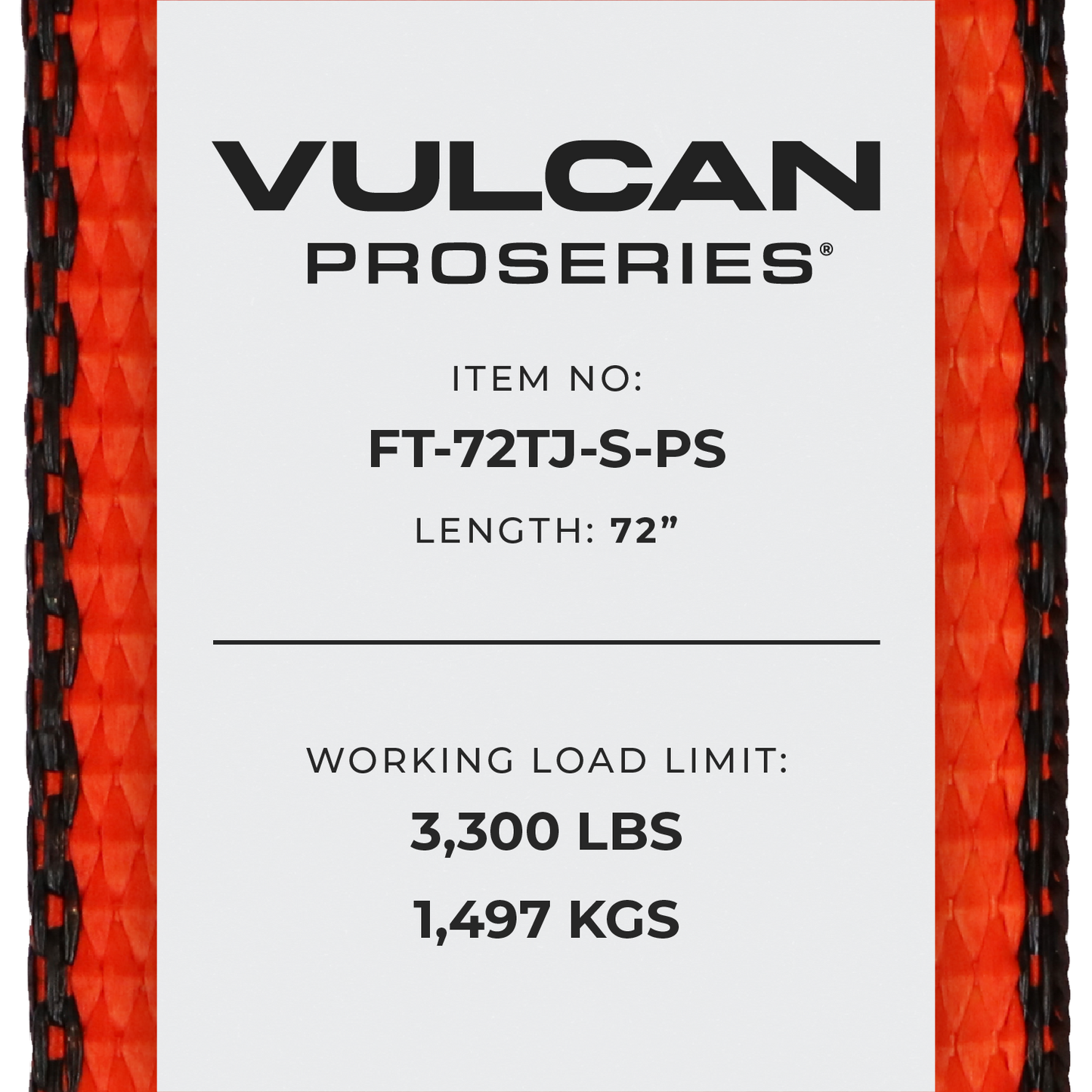 VULCAN Car Tie Down with Universal Fast-Strap Frame Hook - 72 Inch - 2 Pack - PROSeries - 3,300 Pound Safe Working Load