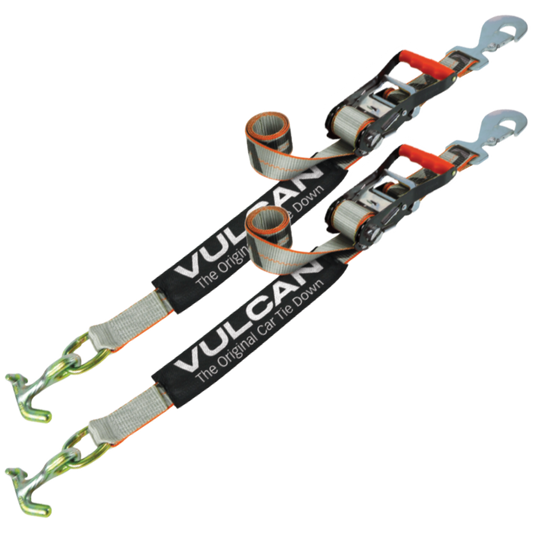 VULCAN Snap Hook Car Tie Down with Universal T/J Hook - 3,300 Pound Safe Working Load