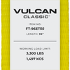 VULCAN Car Tie Down with Universal Frame Hook Cluster For E Track - 96 Inch - 2 Pack - Classic Yellow - 3,300 Safe Working Load