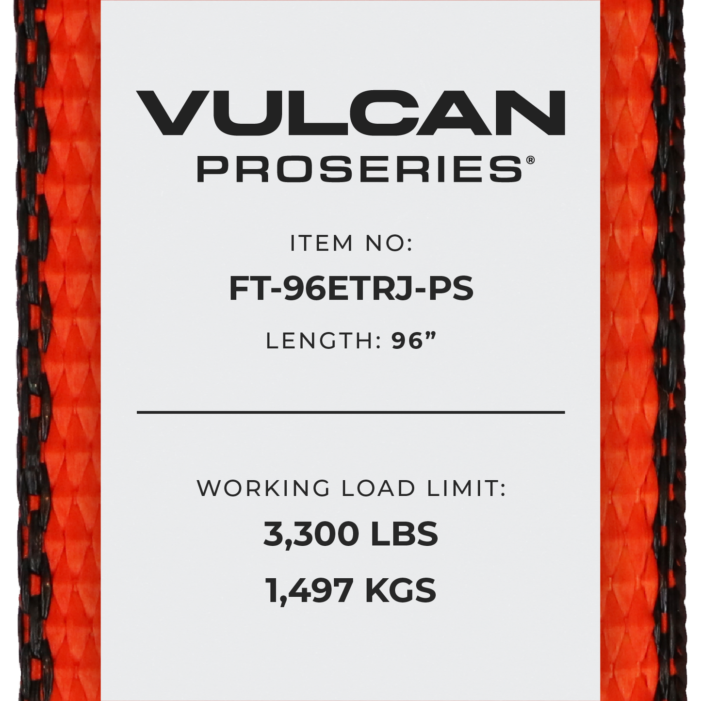 VULCAN Car Tie Down with Universal Frame Hook Cluster For E Track - 96 Inch - 2 Pack - PROSeries - 3,300 Safe Working Load