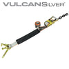 VULCAN Car Tie Down with RTJ Hook Cluster - Chain Tail - 96 Inch - Silver Series - 3,300 Pound Safe Working Load