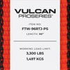 VULCAN Car Tie Down Strap Only - RTJ Hooks - 96 Inch - 4 Pack- PROSeries - 3,300 Pound Safe Working Load