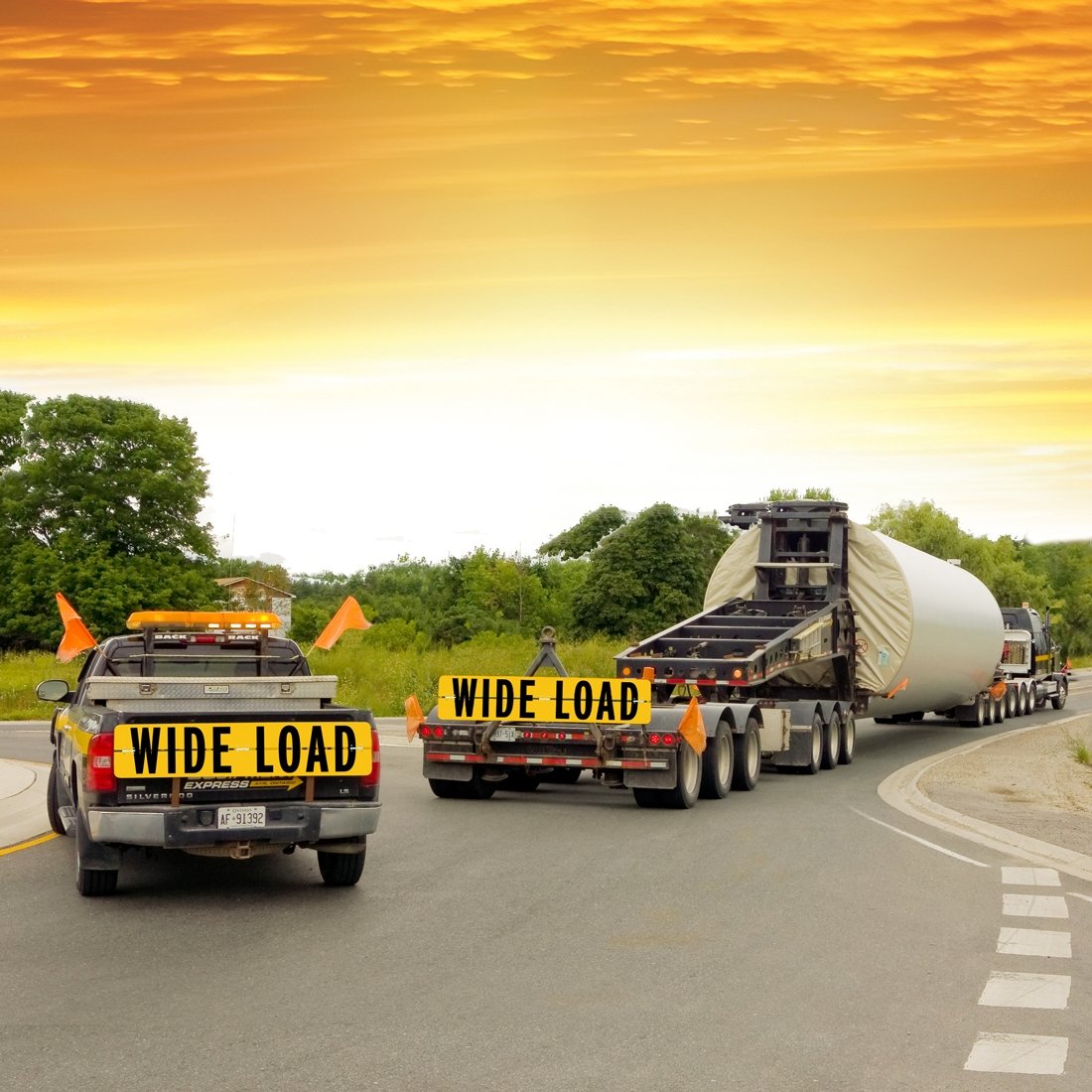 thumbnail image 2 of VULCAN TSM038 Hinged Aluminum Oversize Load Sign - 12" X 60" - For Escort Vehicles 2 of 4