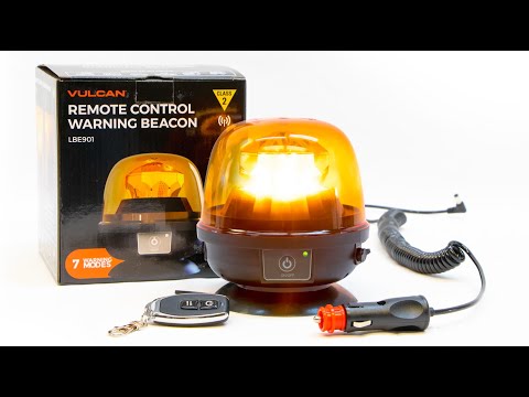 VULCAN Magnetic Amber Remote-Control LED Beacon - Class 2 - High Intensity - For Oversize Loads, Trucks, Trailers, SUVs, High Lows, and Pilot Cars