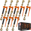 VULCAN Folding Handle Load Binder (Eight Pack) with 2 Grab Hooks - Ratchet Style - 7,100 Pound Safe Working Load (Works with 5/16 Inch or 3/8 Inch Grade 70 and Grade 80 Chain)