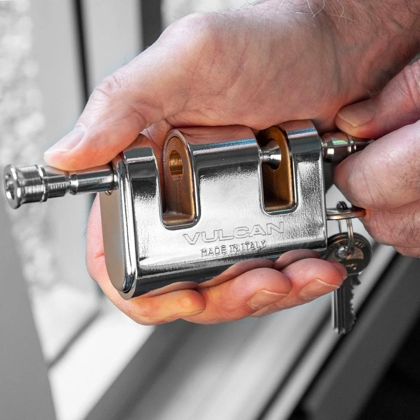 VULCAN Viro Panzer Security Lock for Inch Chain - Premium Case-Hardened - Cannot Be Cut with Bolt Cutters or Hand Tools