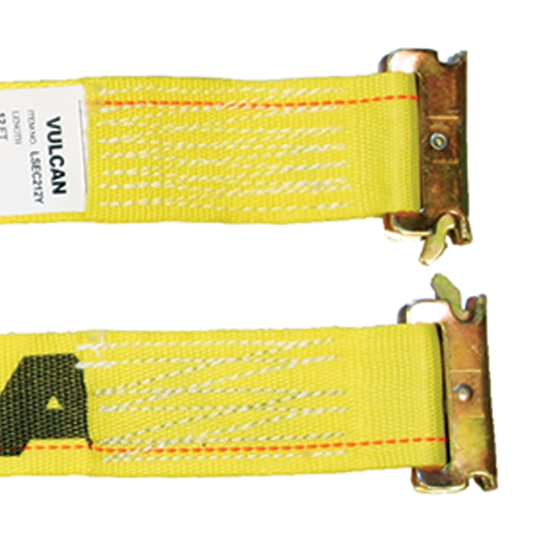 VULCAN Logistic Strap For E Track - Cam Buckle - 12 Foot - 6 Pack - Classic Yellow - 833 Pound Safe Working Load