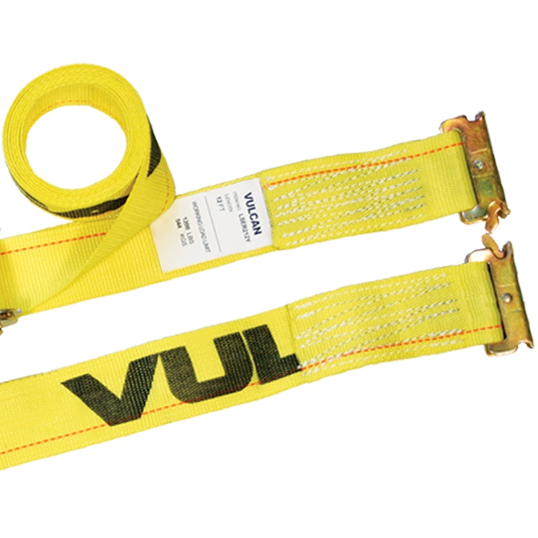 VULCAN Logistic Strap For E Track - Ratchet Style - 12 Foot - 6 Pack - Classic Yellow - 1,333 Pound Safe Working Load